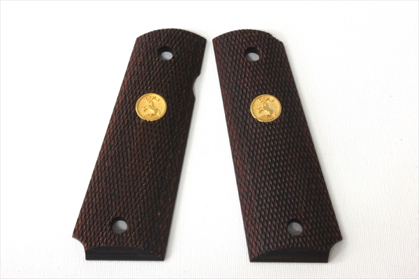 Wood Grip Government full checkered (medal brown)