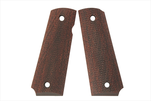 Wood Grip Government full checkered (brown)