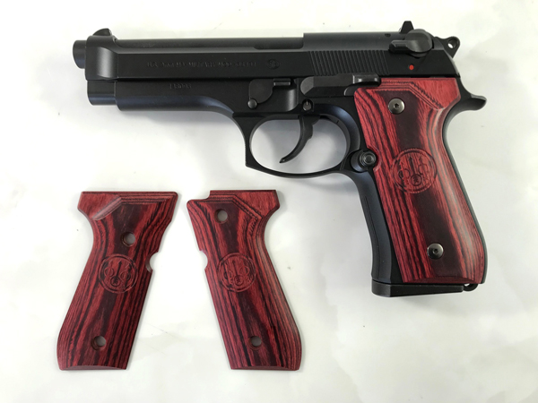 Wood Grip U.S. M9 / M9A1 (Smooth logo / Red)